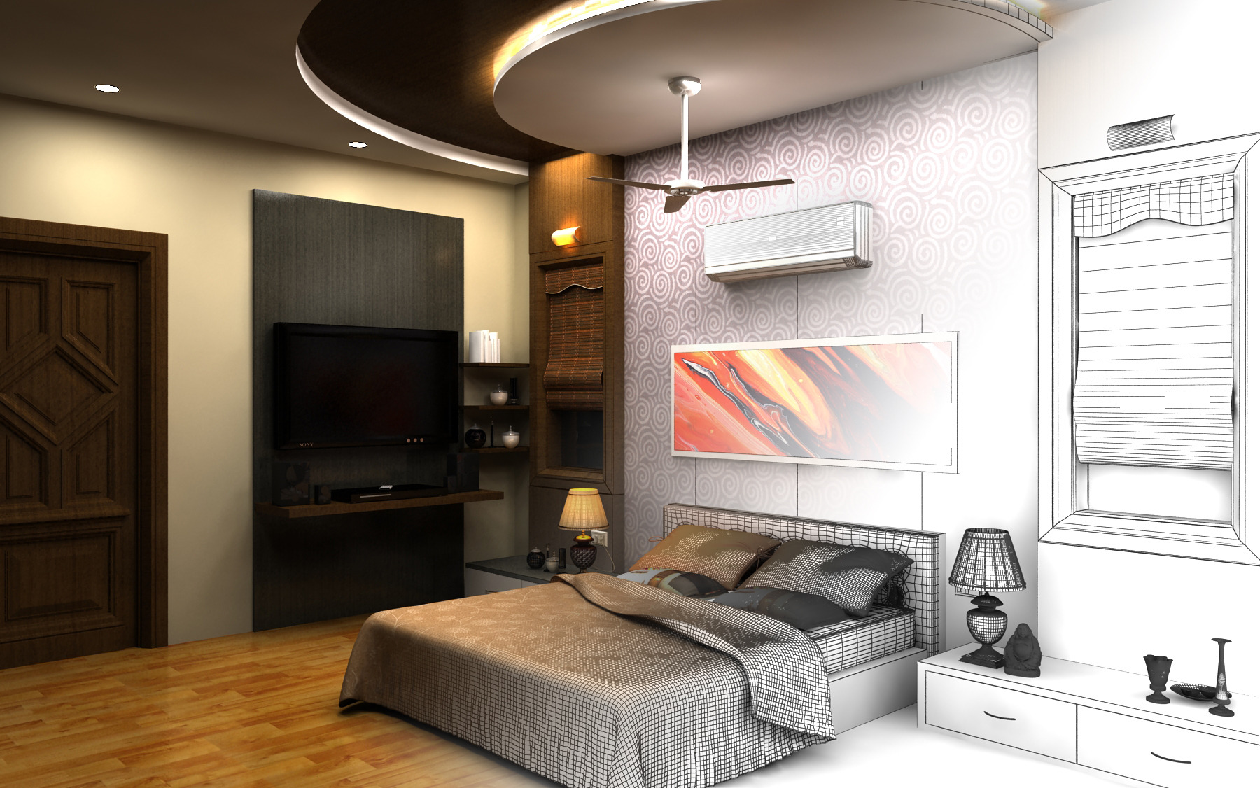 Realistic Bedroom interior 3D by dotstudio_in | 3DOcean